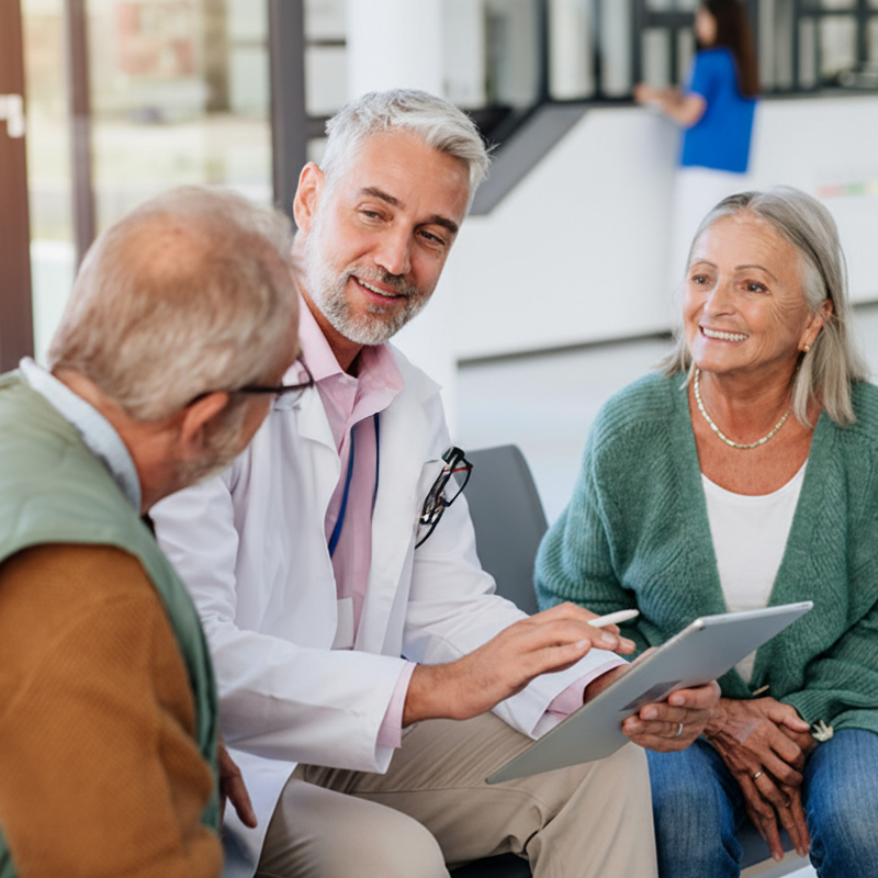 Doctor with patients